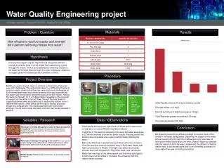 Water Quality Engineering project