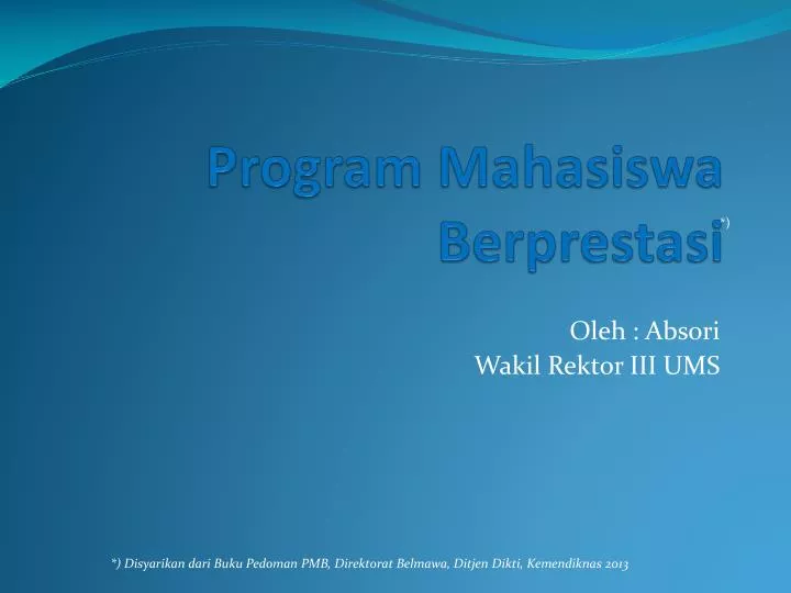 program mahasiswa berprestasi