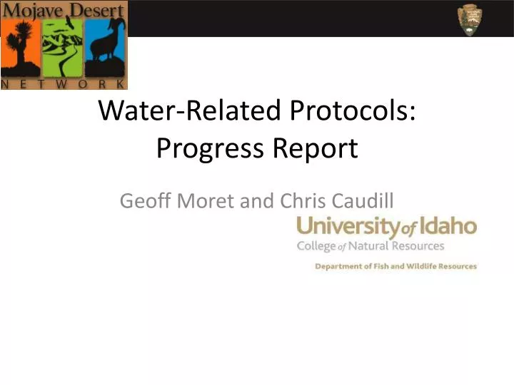 water related protocols progress report