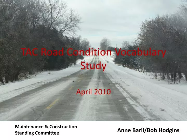 tac road condition vocabulary study