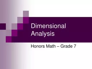 dimensional analysis