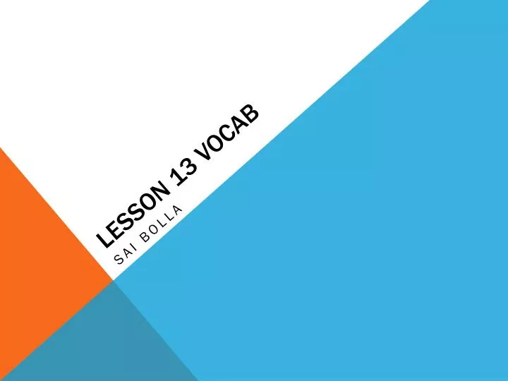 lesson 13 vocab