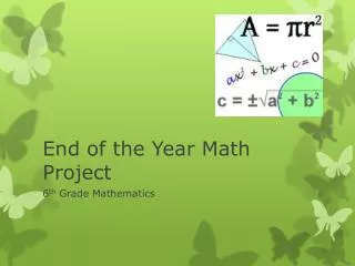 End of the Year Math Project