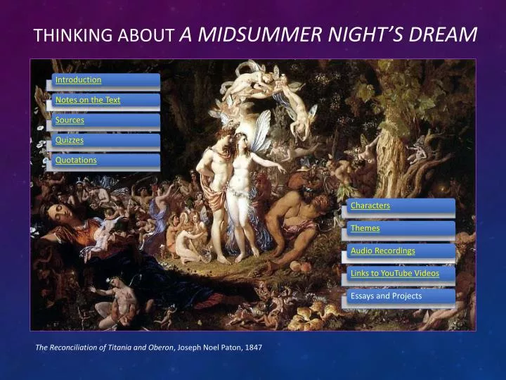 thinking about a midsummer night s dream