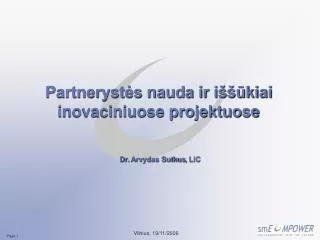 partneryst s nauda ir i kiai inovaciniuose projektuose