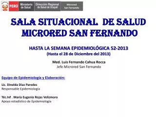Med . Luis Fernando Cahua Rocca Jefe Microred San Fernando