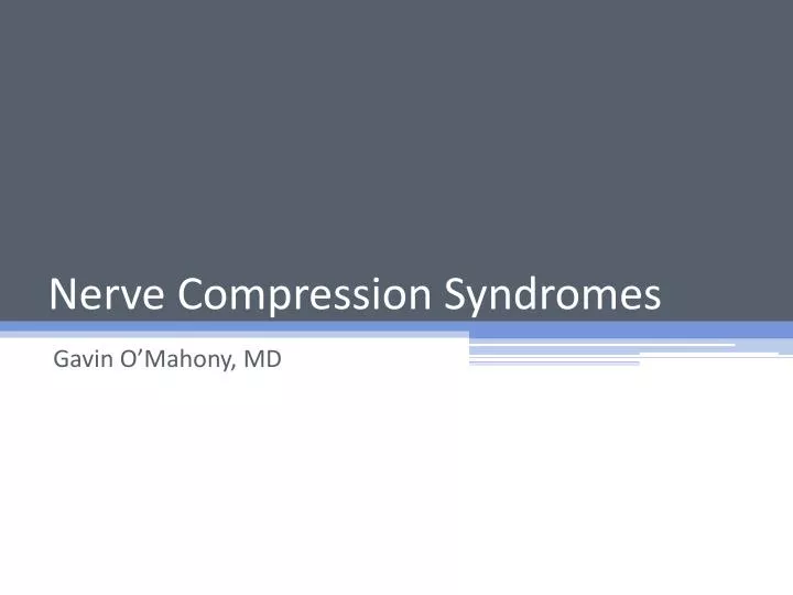 nerve compression syndromes
