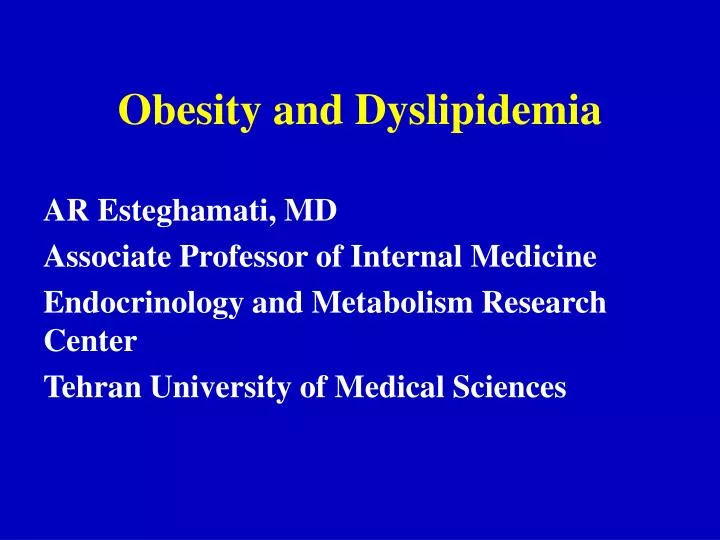 obesity and dyslipidemia