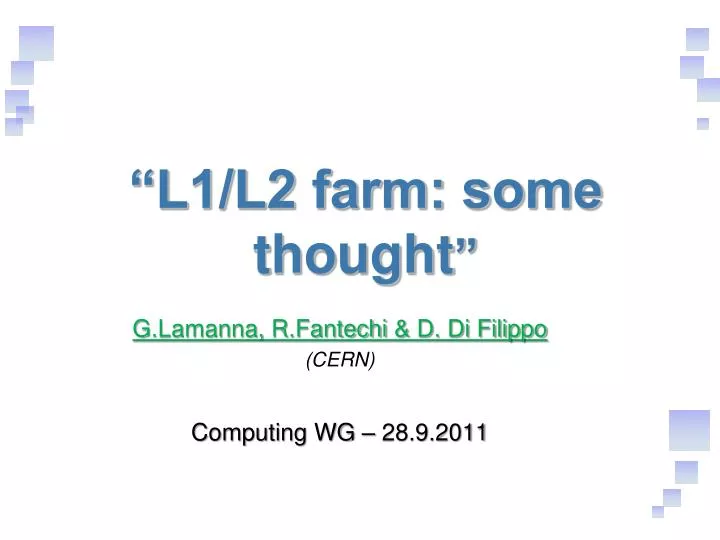l1 l2 farm some thought