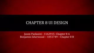 Chapter 8 UI design