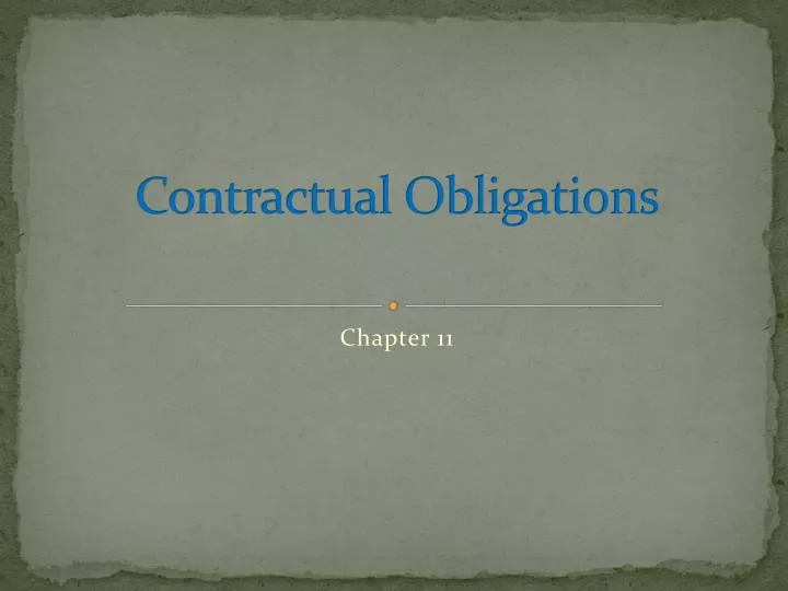 contractual obligations