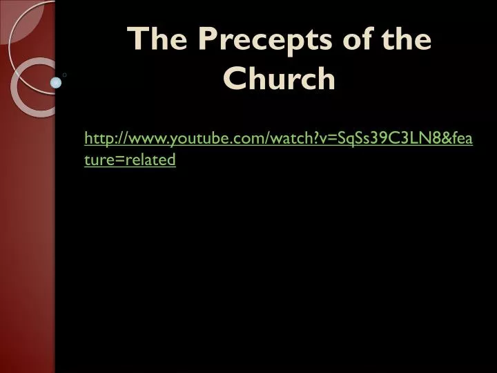 the precepts of the church