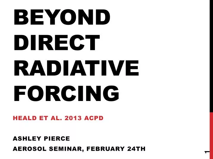 beyond direct radiative forcing
