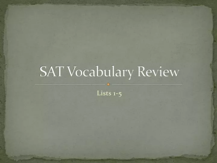 sat vocabulary review