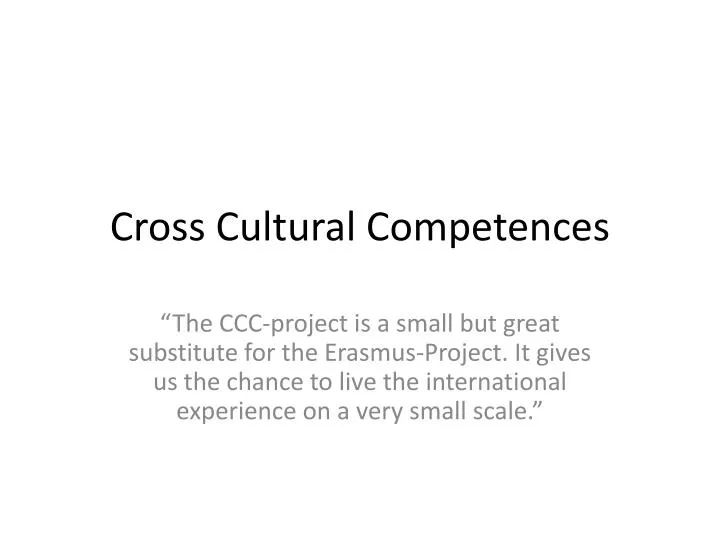 cross cultural competences