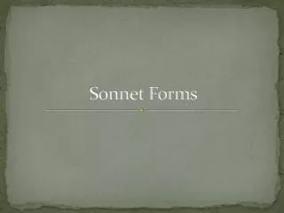 Sonnet Forms
