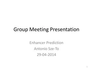 Group Meeting Presentation