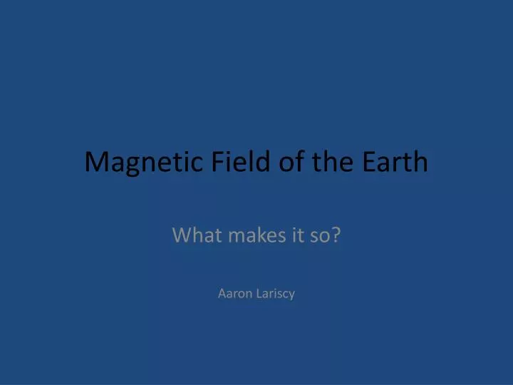 magnetic field of the earth