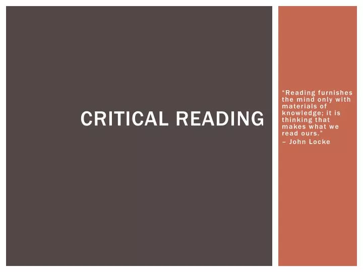critical reading