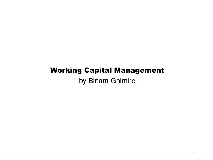 working capital management by binam ghimire