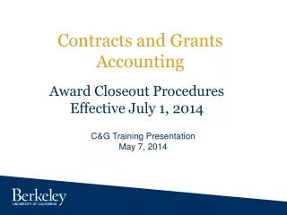 Contracts and Grants Accounting