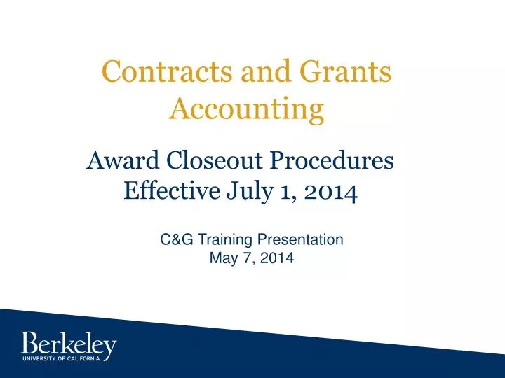 contracts and grants accounting