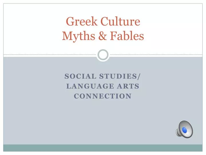 greek culture myths fables