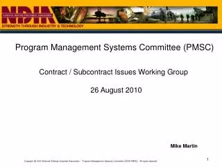 Program Management Systems Committee (PMSC)