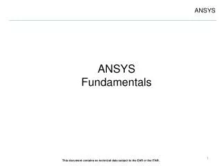 ANSYS Fundamentals