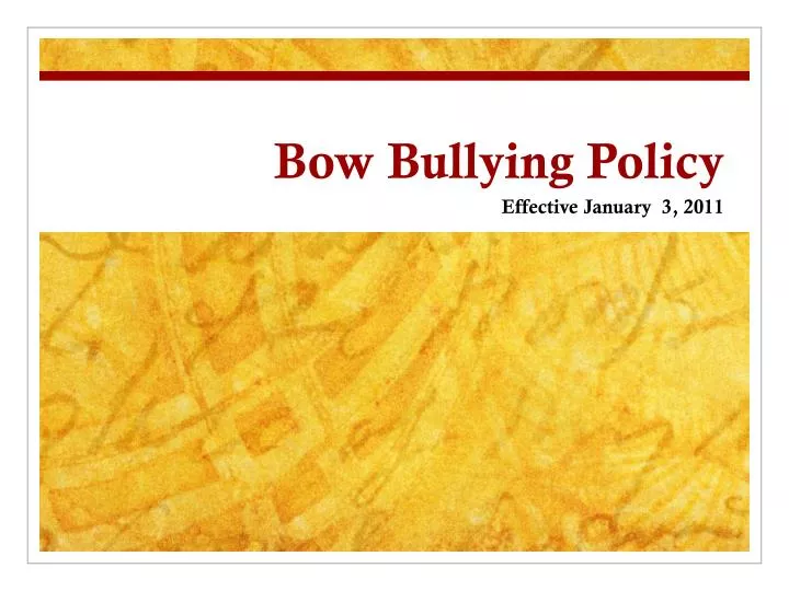 bow bullying policy