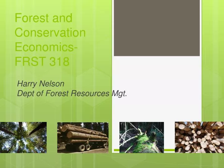 forest and conservation economics frst 318