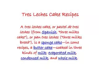 Tres Leches Cake Recipes