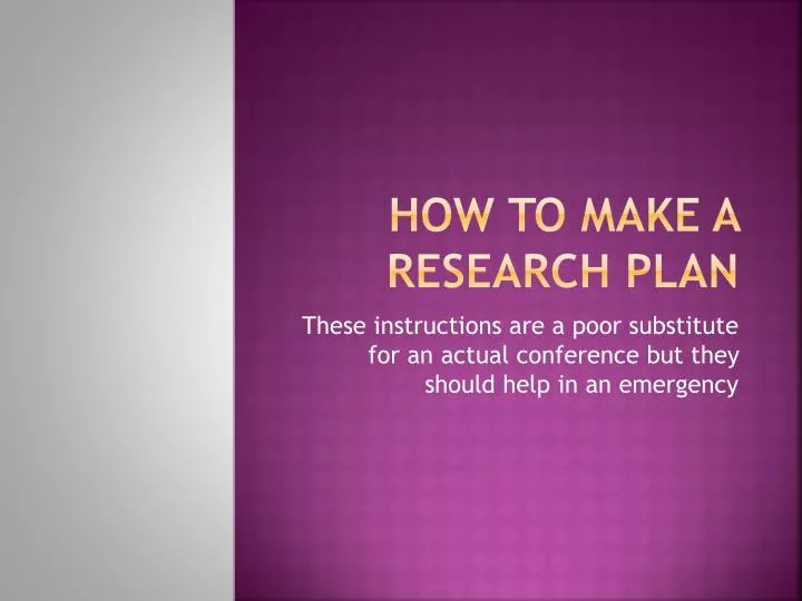 how to make a research plan
