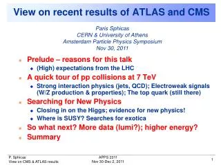View on recent results of ATLAS and CMS