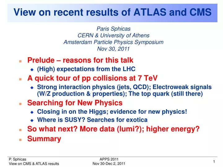 view on recent results of atlas and cms