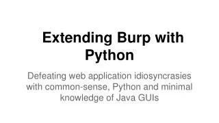 Extending Burp with Python