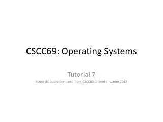 CSCC69: Operating Systems