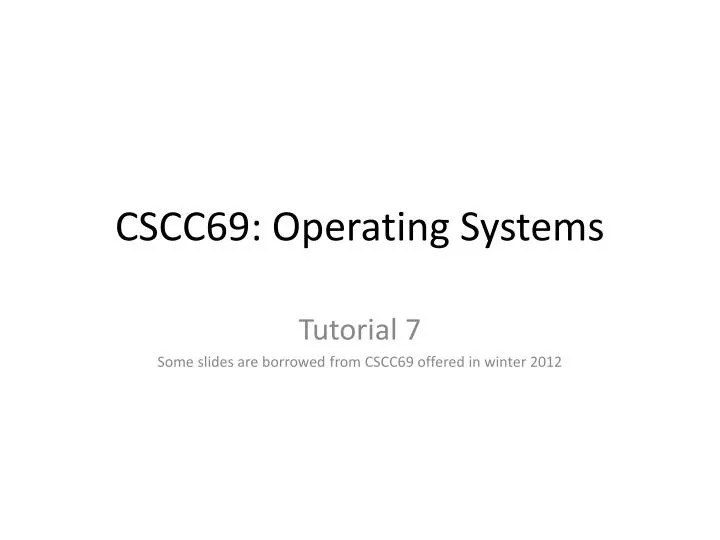 cscc69 operating systems