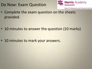 Do Now: Exam Question
