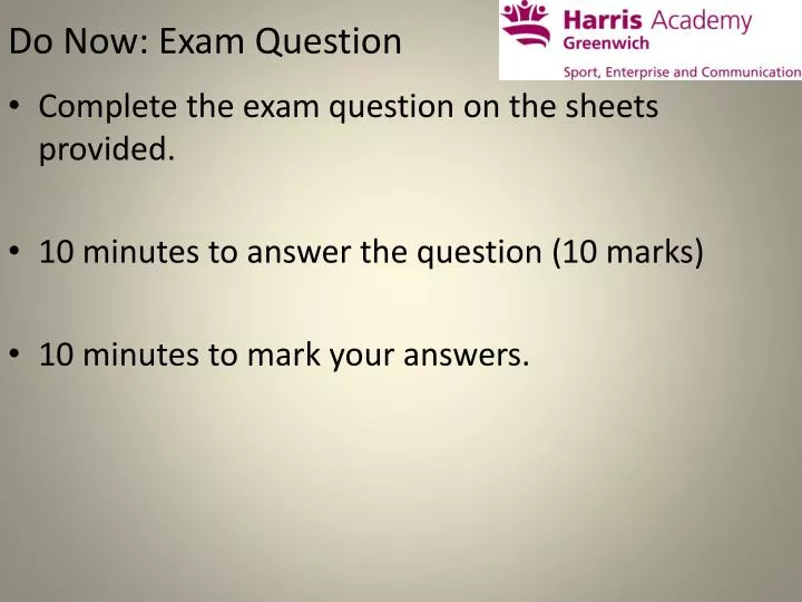 do now exam question