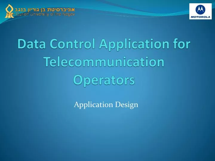 data control application for telecommunication operators
