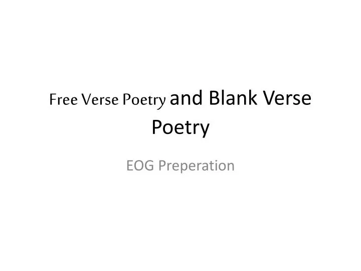 free verse poetry and blank verse poetry