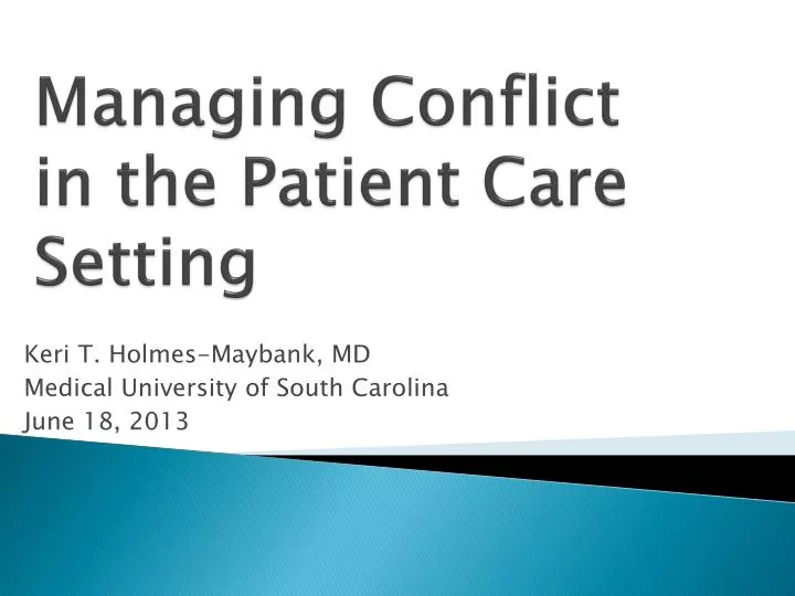 managing conflict in the patient care setting