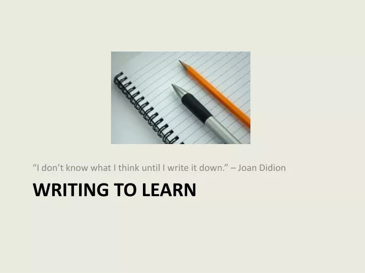 writing to learn