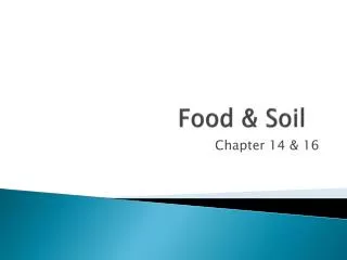Food &amp; Soil