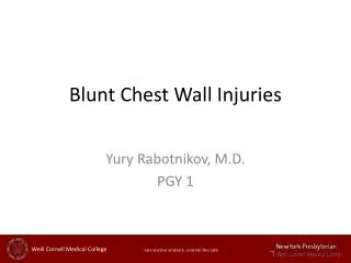 Blunt Chest Wall Injuries