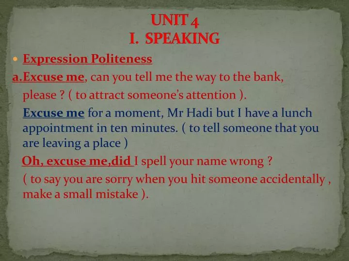 unit 4 i speaking