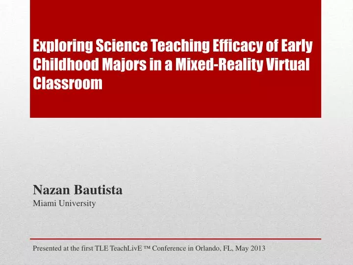 exploring science teaching efficacy of early childhood majors in a mixed reality virtual classroom