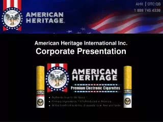 American Heritage International Inc. Corporate Presentation