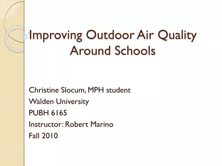 improving outdoor air quality around schools